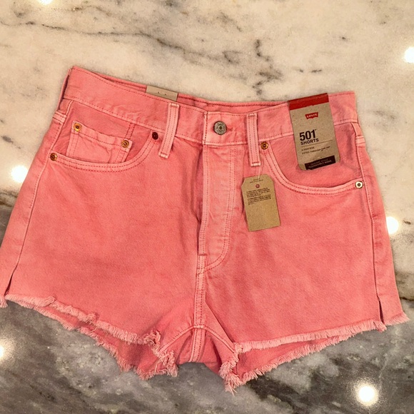 Levi's Pants - Pink Levi Denim Shorts NWT Frayed